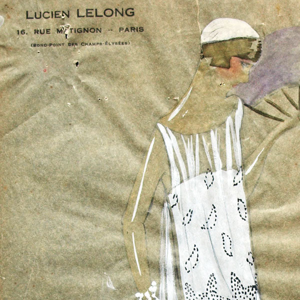 Dessin de la maison Lucien Lelong, modèle Conquête (circa 1925)