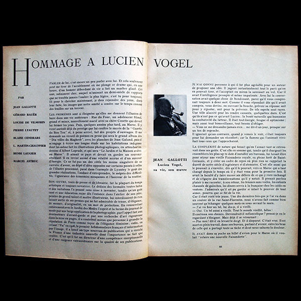 Le Jardin des modes, hommage à Lucien Vogel (juillet 1954)