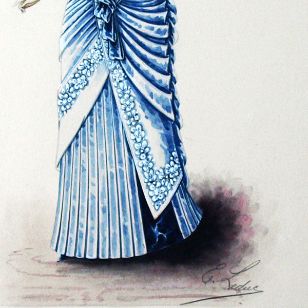 Ernest Leduc - Dessin d'une robe pour une maison de couture (circa 1860-1870)