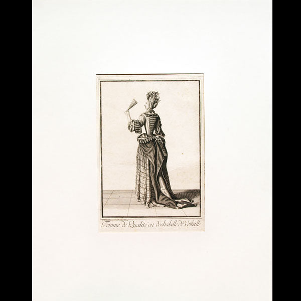 Wolffgang - Femme de Qualité en deshabillé de Vestalle, gravure d'après Jean Dieu de Saint-Jean (1688)
