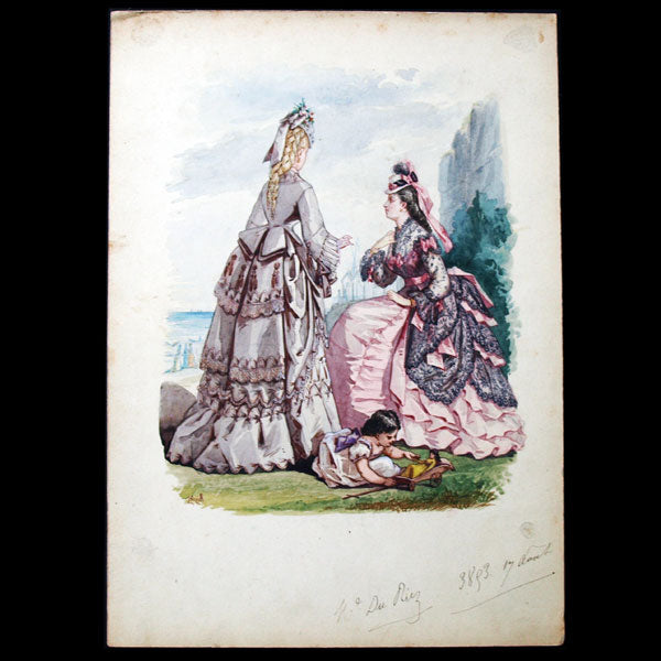 Dessin de Rigolet pour le Journal des Demoiselles et le Petit Courrier des Dames réunis (1872)
