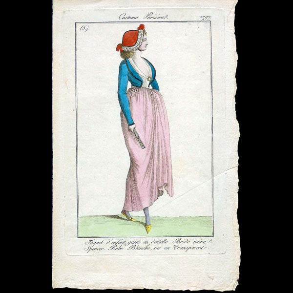 Costume Parisien, Journal des dames et des modes, 1797 gravure n°5
