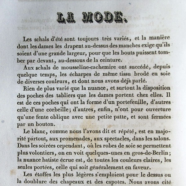 La Mode, Revue des Modes, Galerie de Moeurs, Album des Salons (3ème trimestre 1831)