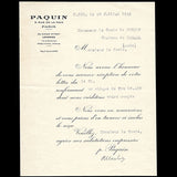 Paquin - Reçu de la maison de couture, 3 rue de la Paix (1929)
