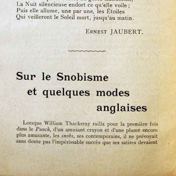 Sur le Snobisme et quelques modes anglaises (1901)