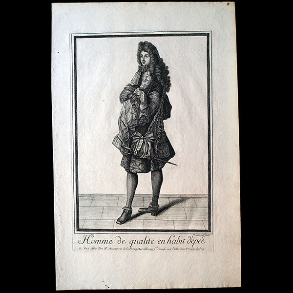 Homme de qualité en habit d'épée, gravure d'Arnoult (circa 1680)