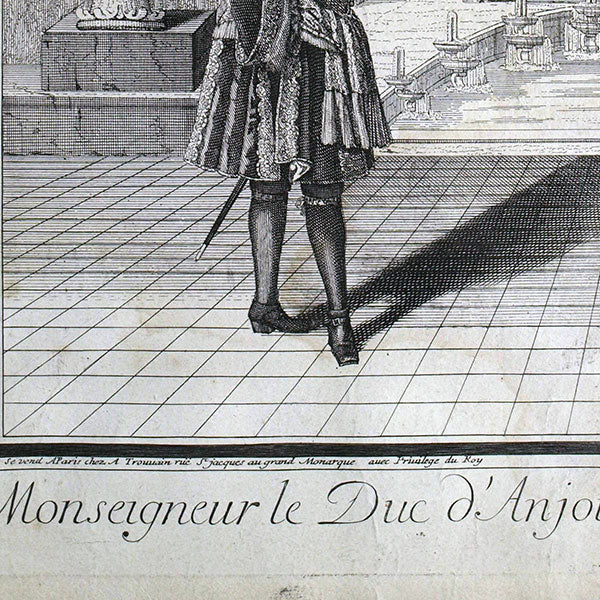 Trouvain - Monseigneur le Duc d'Anjou, portrait en mode de Philippe de France, futur Philippe V d'Espagne (circa 1696)