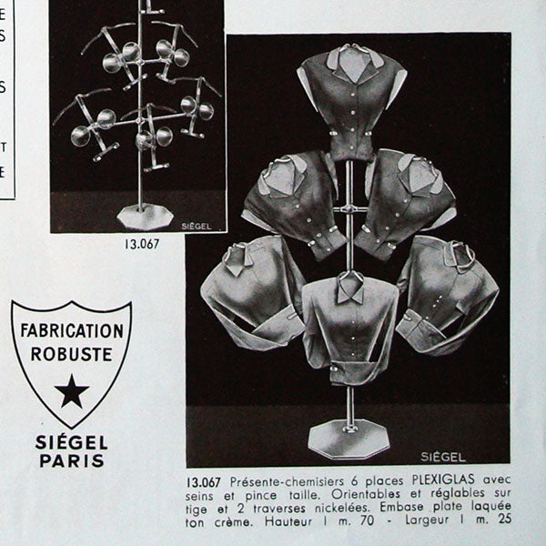 Siégel - Réunion de 16 feuilles de présentation sur les présentoirs Siégel (circa 1930)