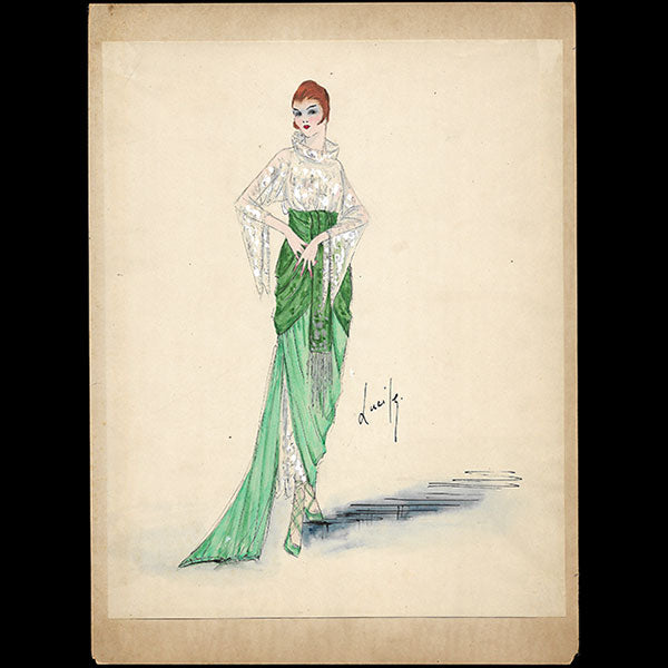 Lucile - Dessin d'une robe du soir (circa 1910s)