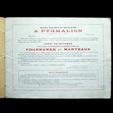 Carnet d'artiste, La Femme et les Fourrures, catalogue des magasins Pygmalion (1912)