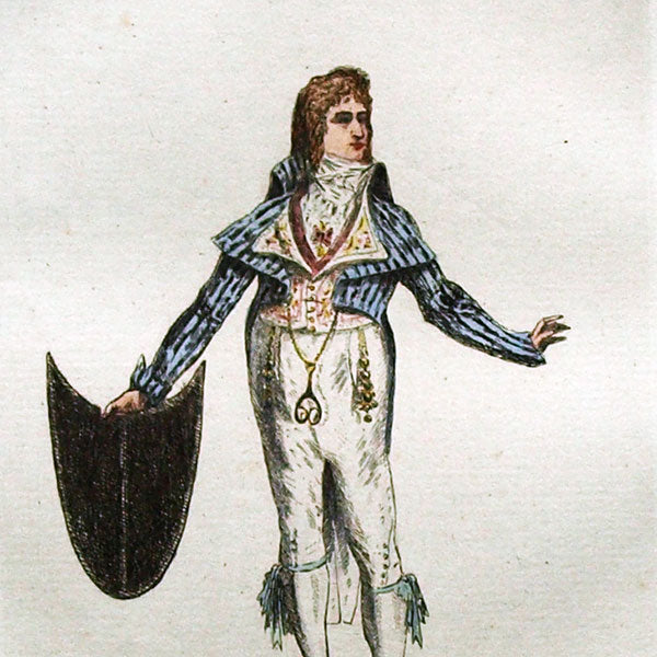 Costumes du directoire tirés des Merveilleuses par Guillaumot, exemplaire en couleurs (1875)