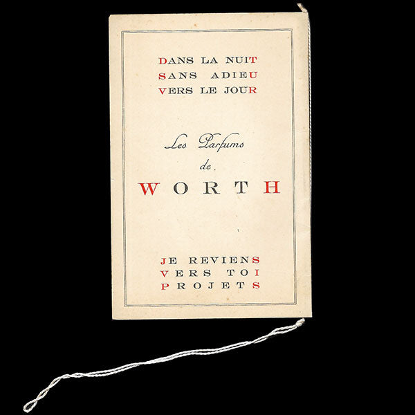 Worth - Carnet de défilé, circa 1935