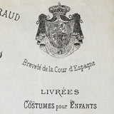 Bousquet Frères - Facture du tailleur, 4 Boulevart des Italiens à Paris (1896)