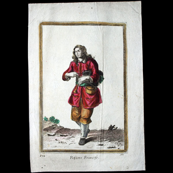 Pastore Francese, gravure italienne d'Arnold Van Westerhout d'après Bonnart (circa 1685)