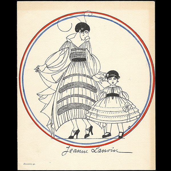 Jeanne Lanvin - Invitation illustrée par Armand Vallée (1916)
