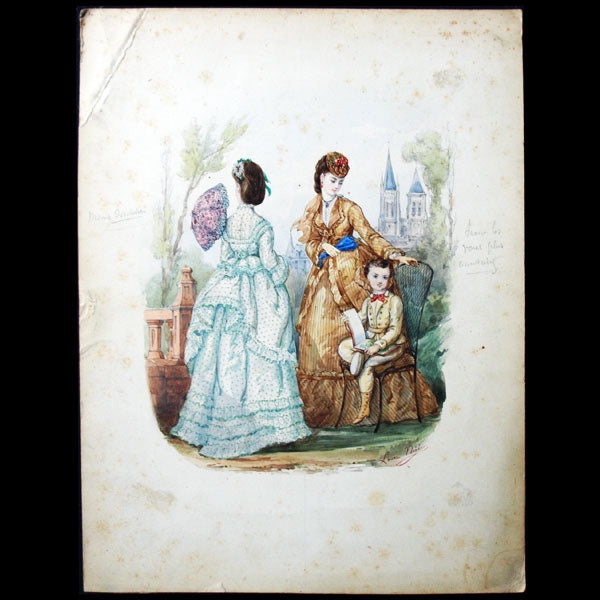 Dessin de Laure Noel Colin pour le Journal des Demoiselles (1871)