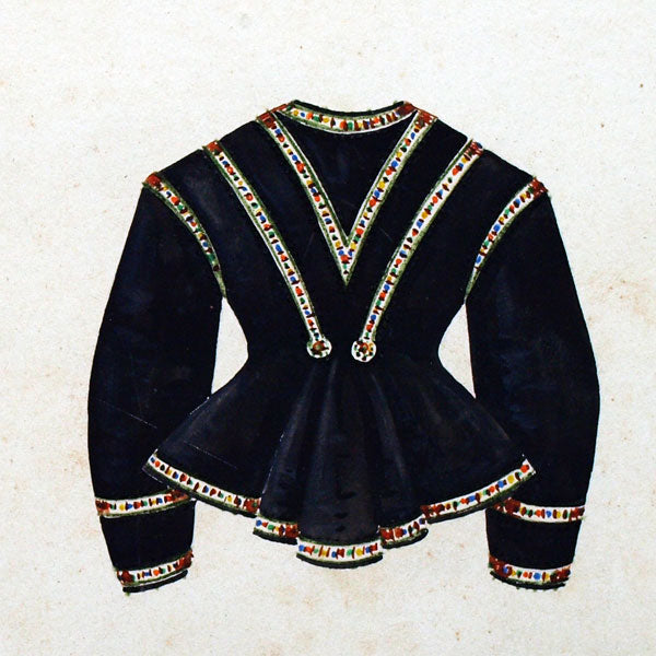 Modèle de veste, dessin à l'aquarelle (circa 1860-1870)