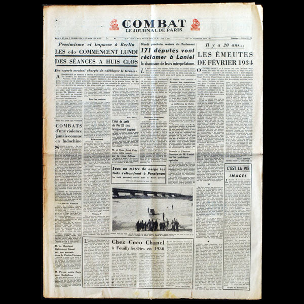 Combat, 6 et 7 fevrier 1954 - Chez Coco Chanel à Fouilly-les-Oies en 1930