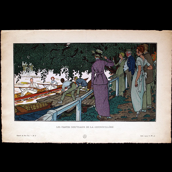 Gazette du Bon Ton - Les Fastes Nouveaux de la Grenouillère par Pierre Brissaud, planche spécimen (1914)