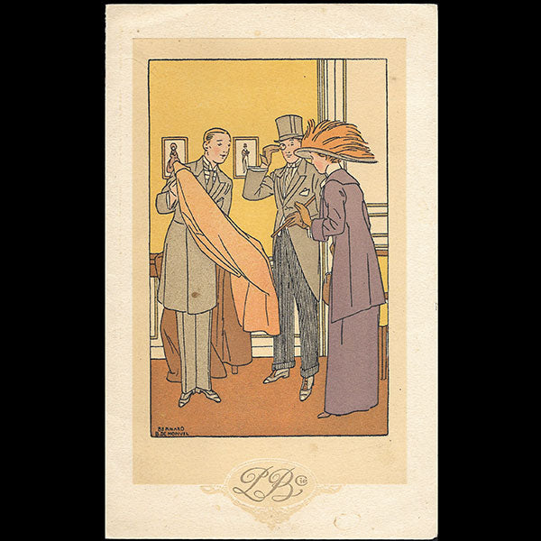 Paquin-Bertholle - Invitation à l'inauguration des agrandissements, illustration de Bernard Boutet de Monvel (1908)