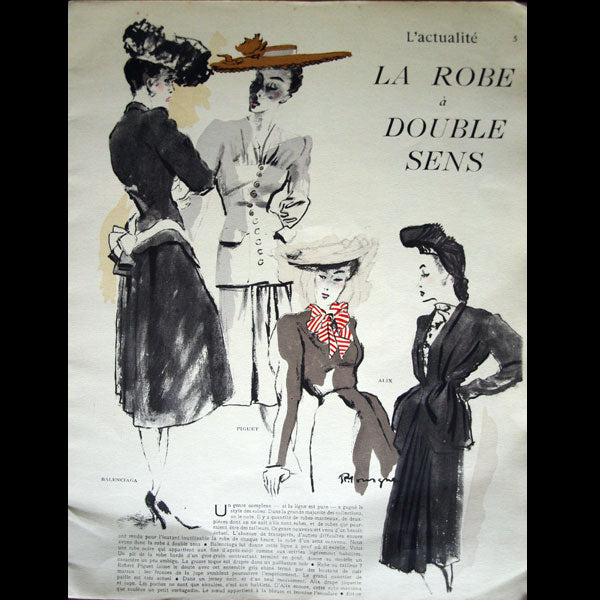 Croquis, Créations Parisiennes et Chapeaux élégants, printemps 1942