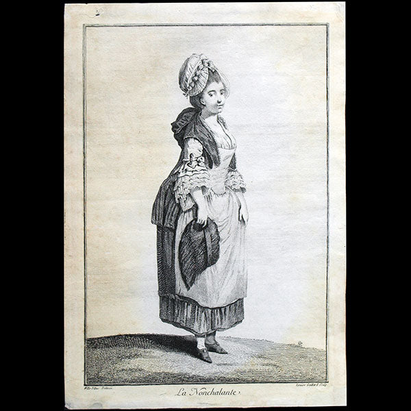 La Nonchalante, estampe de mode de Louise Gaillard (circa 1770)