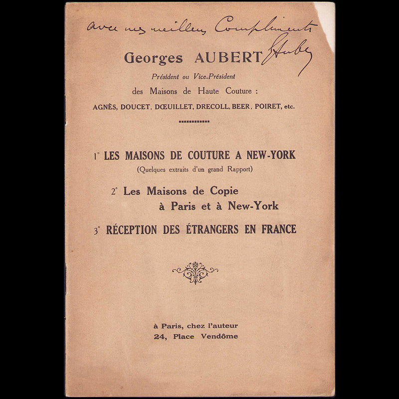 Georges Aubert - Les Maisons de Couture à New York (1930)