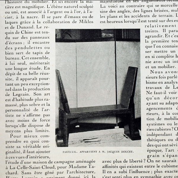 L'Amour de l'Art, quelques ensembles de Pierre Legrain (décembre 1924)