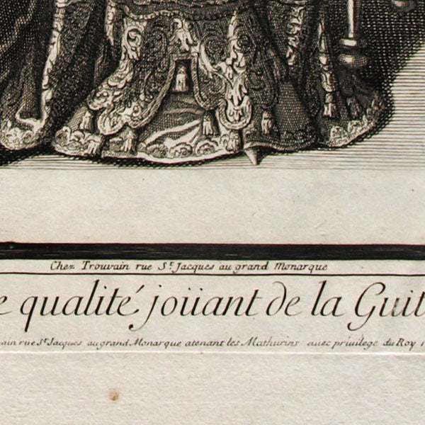 Trouvain - Dame de qualité jouant de la guitare (1694)