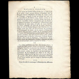 Arrêt du Conseil d'Etat sur l'interdiction des toiles de coton et des mousselines provenant de l'étranger (1785)