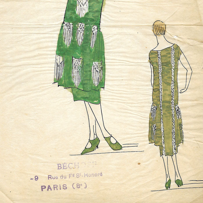 Bechoff - Le Fluide, dessin d'une robe (circa 1925)