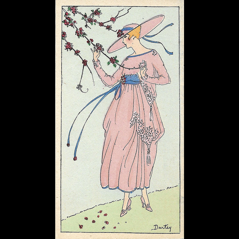 Les Elégances Parisiennes (avril 1917) - Robe de linon rose de Beer