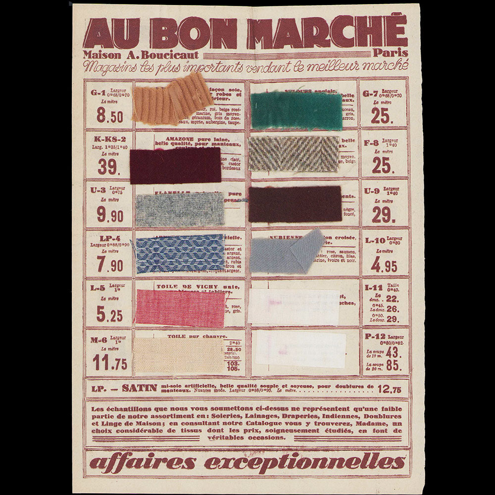 Au Bon Marché, catalogue de l'hiver 1929-1930