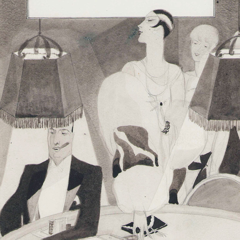 Zyg Brunner - Elégante au Casino, dessin pour le Jardin des Modes (1927)