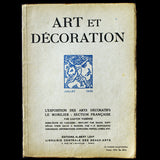 Art et décoration, l'Exposition des Arts Décoratifs : le mobilier, section française (juillet 1925)