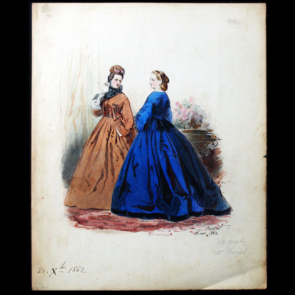 Dessin d'Hippolyte Pauquet pour le Petit Courrier des Dames (1862)