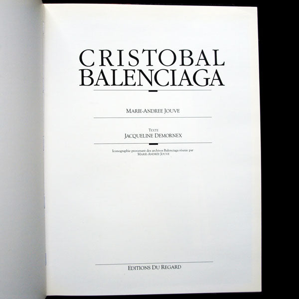 Balenciaga, éditions du Regard (1988)