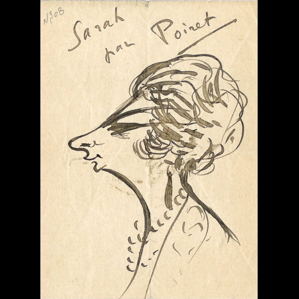 Poiret - Portrait de Sarah Rafale par Paul Poiret (circa 1920)
