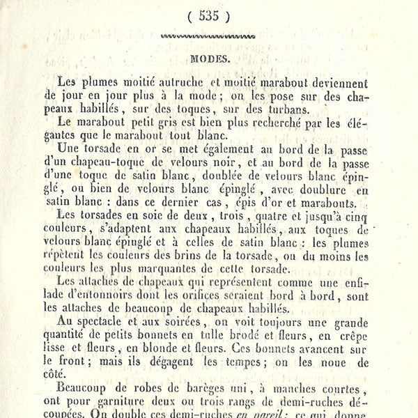 Le Journal des Dames et des Modes, Costumes Parisiens, n°66, 30 novembre 1822