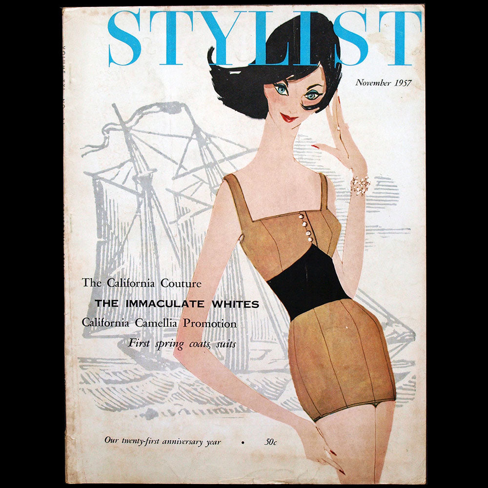 California Stylist, November 1957, couverture de Lois Jezek