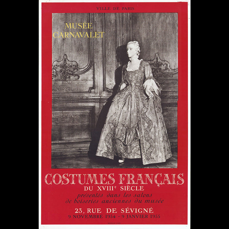 Carnavalet - Costumes Français du XVIIIème Siècle, affiche de l'exposition (1954)