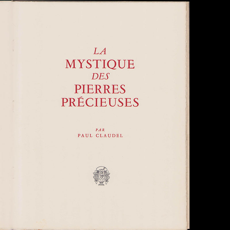 Cartier - La Mystique des Pierres Précieuses par Paul Claudel (1938)