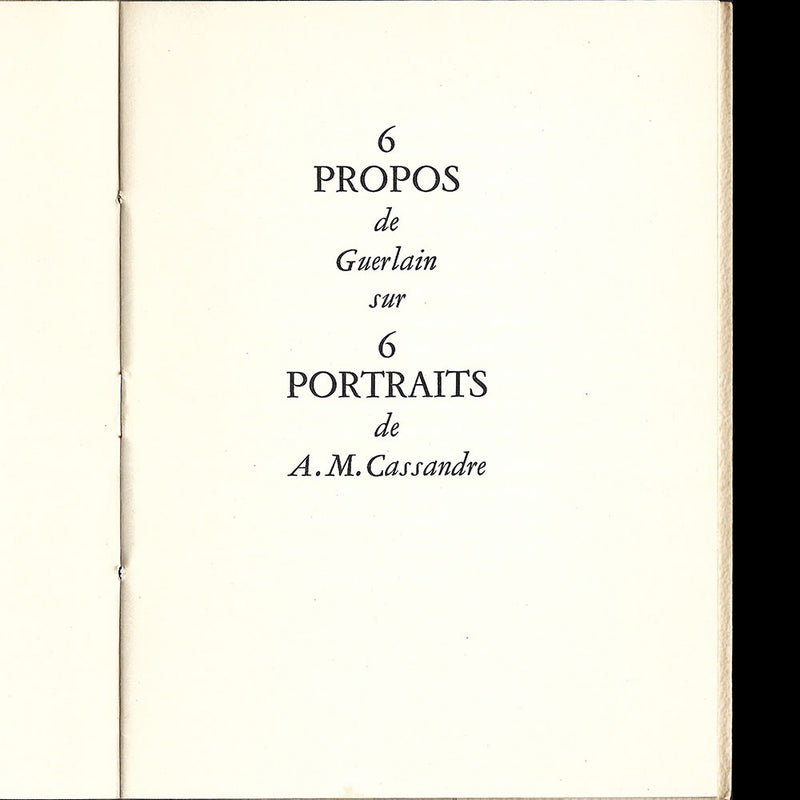 6 propos de Guerlain sur 6 portraits de Cassandre (1953)