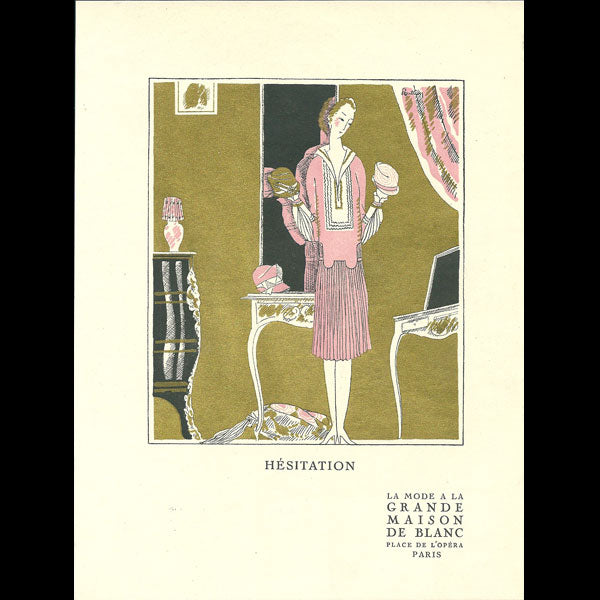 Hésitation, planche de Louis-Marie Jullien pour la Grande Maison de Blanc (1926)