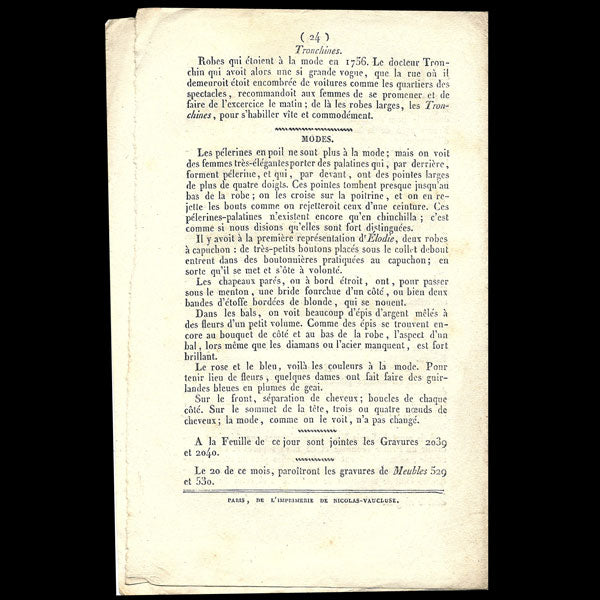 Le Journal des Dames et des Modes, Costumes Parisiens, n°3, 15 janvier 1822