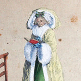Magasin des Modes Nouvelles Françaises et Anglaises, planche du 9ème cahier (10 février 1788)