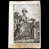 A Lady & children in the dress of 1770, gravure du Ladies Own Memorandum Book (1770)