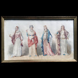 Frédéric Lix - Costumes de Gauloise, de Gallo-Romaine, Mérovingienne et Carlovingienne, dessin pour Histoire de la Mode en France de Challamel (1875)