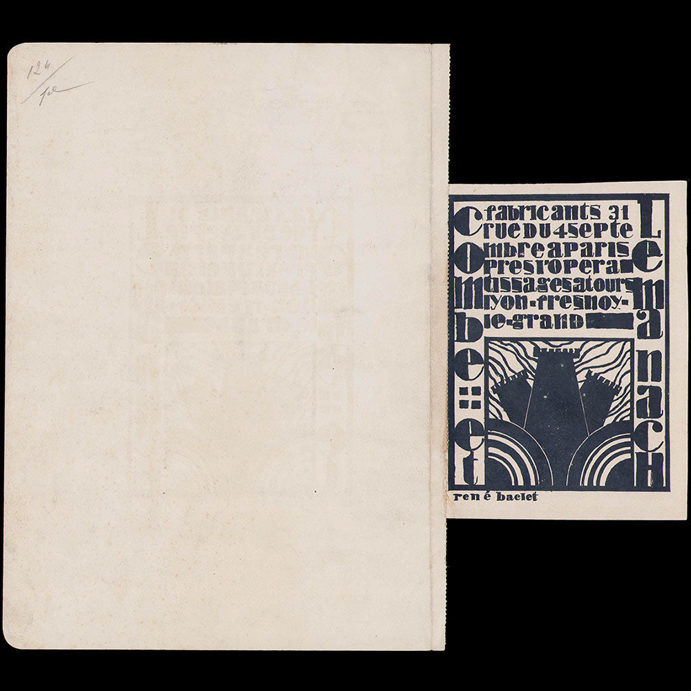 Combe et Le Manach - Dessin de René Baclet pour la manufacture de tissus des trois tours (circa 1925)