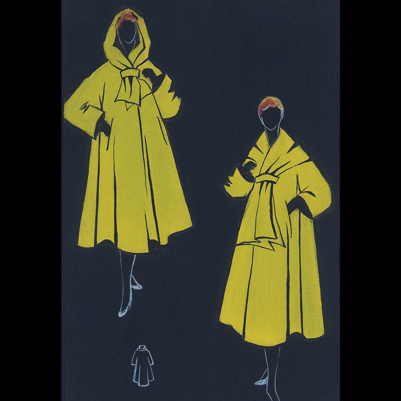 Dessin d'un manteau jaune (1950s)